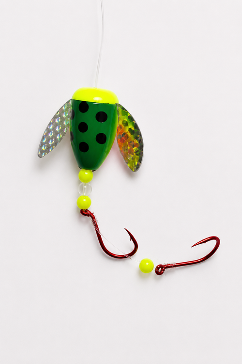 Double sided orange-green Spin N' Glow